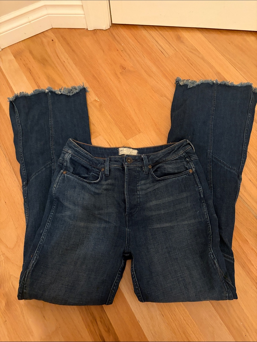 Free People High-Rise Raw Hem Flare Jeans – Size 30